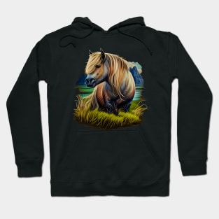 Colorful Fjord Horse Artwork 8 Hoodie